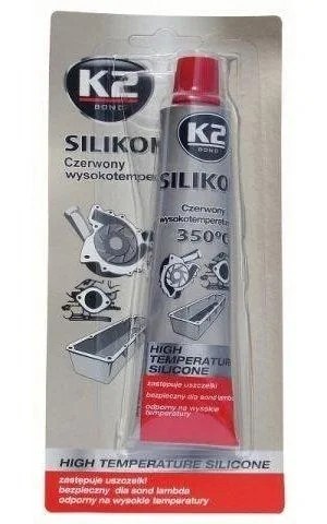 K2 Silikon czerwony Wysokotemperaturowy +350°C 85g K2 Silikon czerwony Wysokotemperaturowy +350°C 85g