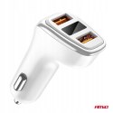 Ładowarka samochodowa do auta samochodu 2x USB-A + woltomierz AMIO-03887 Ładowarka samochodowa do auta samochodu 2x USB-A + woltomierz AMIO-03887