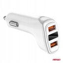 Ładowarka samochodowa do auta samochodu 2x USB-A + woltomierz AMIO-03887 Ładowarka samochodowa do auta samochodu 2x USB-A + woltomierz AMIO-03887