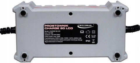 Prostownik Inteligentny WELDMAN CHARGE 80 LCD WET/MF/CA/EFB/GEL/AGM/LiFePO4 Prostownik Inteligentny WELDMAN CHARGE 80 LCD WET/MF/CA/EFB/GEL/AGM/LiFePO4