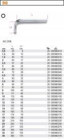 Klucz imbusowy kątowy chrom metryczny BETA 96/19 Klucz imbusowy kątowy chrom metryczny BETA 96/19