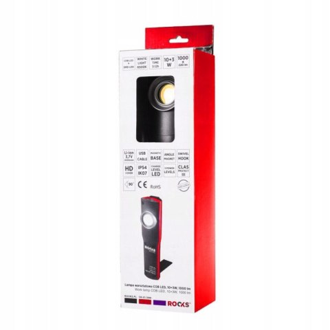 Rokks Lampa warsztatowa Rooks 10W+3W 1000Lm Rokks Lampa warsztatowa Rooks 10W+3W 1000Lm