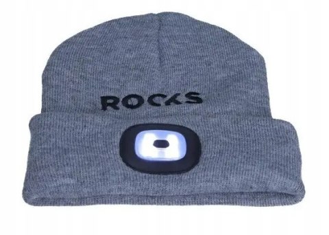 Czapka z lampką 80 lum Rooks szara SUPER PREZENT Czapka z lampką 80 lum Rooks szara SUPER PREZENT