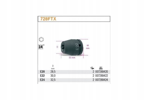 NASADKA UDAROWA 3/4" Beta 728FTX/24 NASADKA UDAROWA 3/4" Beta 728FTX/24