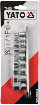 Klucze nasadowe TORX E5 - E16, kpl. 9 szt. YATO Klucze nasadowe TORX E5 - E16, kpl. 9 szt. YATO