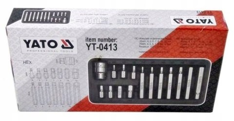 Końcówki wkrętakowe hex, kpl. 15 szt. YATO