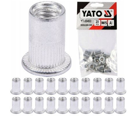 NITONAKRĘTKI ALUMINIOWE M5, 20SZT YATO NITONAKRĘTKI ALUMINIOWE M5, 20SZT YATO