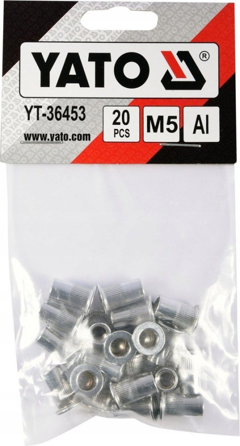 NITONAKRĘTKI ALUMINIOWE M5, 20SZT YATO NITONAKRĘTKI ALUMINIOWE M5, 20SZT YATO