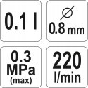 PISTOLET LAKIERNICZY HVLP 0.1L, 0.8 MM YT-2357