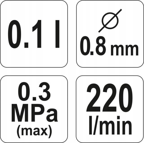 PISTOLET LAKIERNICZY HVLP 0.1L, 0.8 MM YT-2357 PISTOLET LAKIERNICZY HVLP 0.1L, 0.8 MM YT-2357