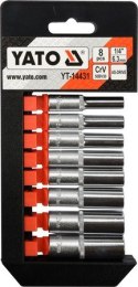 ZESTAW NASADEK DŁUGICH 1/4", 8CZ. YATO