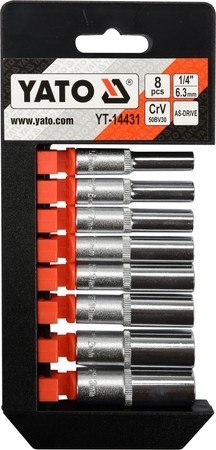 ZESTAW NASADEK DŁUGICH 1/4", 8CZ. YATO