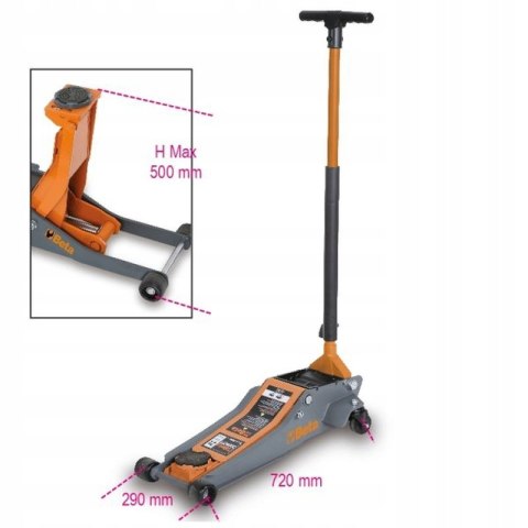 DŹWIGNIK HYDRAULICZNY 2T Z 4 KÓŁKAMI BETA 3029/2T DŹWIGNIK HYDRAULICZNY 2T Z 4 KÓŁKAMI BETA 3029/2T