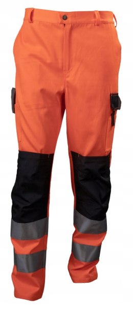 SPODNIE ROBOCZE OSTRZEGAWCZE POMARAŃCZOWE 3XL XXXL