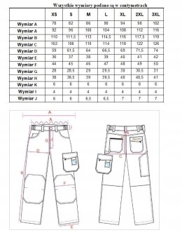 Spodnie robocze z bawełny slim-fit Beta 7930G/S
