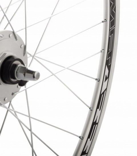 Koło rowerowe przód 28" Stars Circle z prądnicą Shimano 3W 6V srebrne Koło rowerowe przód 28" Stars Circle z prądnicą Shimano 3W 6V srebrne