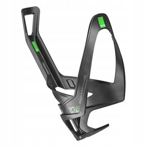 Koszyk rowerowy na bidon Elite Rocko Carbon czarno-zielony Koszyk rowerowy na bidon Elite Rocko Carbon czarno-zielony