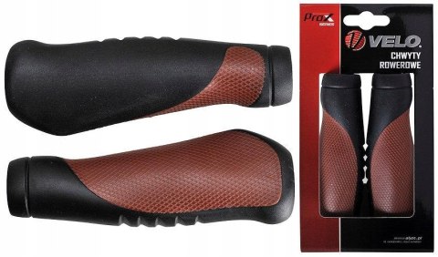 CHWYTY ROWEROWE VELO PROX VLG-1115-AD3 CZARNO-BRĄZOWE