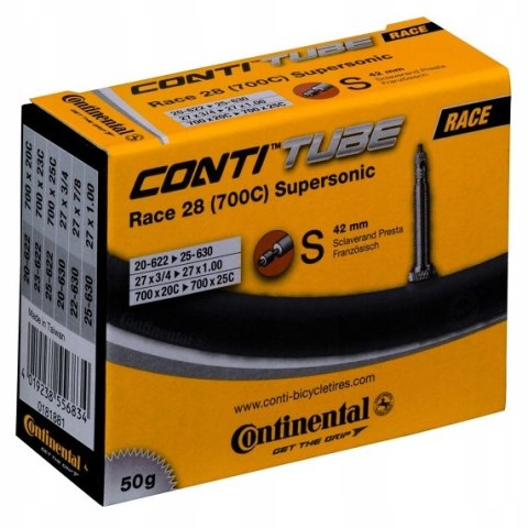 DĘTKA CONTINENTAL RACE 28 (700C) SUPERSONIC 20-622/25-630 Presta 42mm DĘTKA CONTINENTAL RACE 28 (700C) SUPERSONIC 20-622/25-630 Presta 42mm