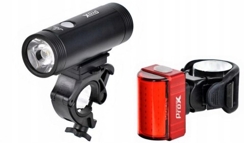 Zestaw lamp rowerowych PROX SPIKA SET 1100lm+80lm przód i tył Zestaw lamp rowerowych PROX SPIKA SET 1100lm+80lm przód i tył