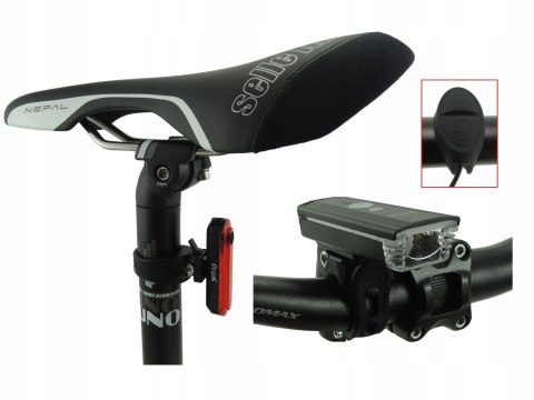 Zestaw lamp rowerowych Prox Aero A.I. Set 350lm USB Pilot Sensor 1200mAh Zestaw lamp rowerowych Prox Aero A.I. Set 350lm USB Pilot Sensor 1200mAh