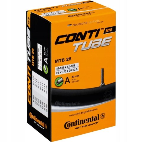 DĘTKA CONTINENTAL MTB 26 26X1,75-2,5 (47/62-559) AV 40MM DĘTKA CONTINENTAL MTB 26 26X1,75-2,5 (47/62-559) AV 40MM