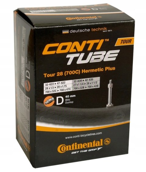 DĘTKA CONTINENTAL Tour 28 Hermetic Plus 28X1.5-1.75 (32/47-622) DV 40MM