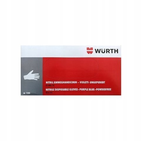 Rękawiczki jednorazowe nitrylowe Wurth r. XL 100 szt. Rękawiczki jednorazowe nitrylowe Wurth r. XL 100 szt.