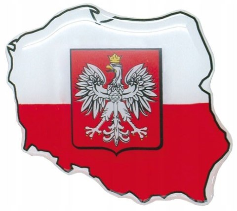 NAKLEJKI NAKLEJKA EMBLEMAT POLSKA Z GODŁEM 3D