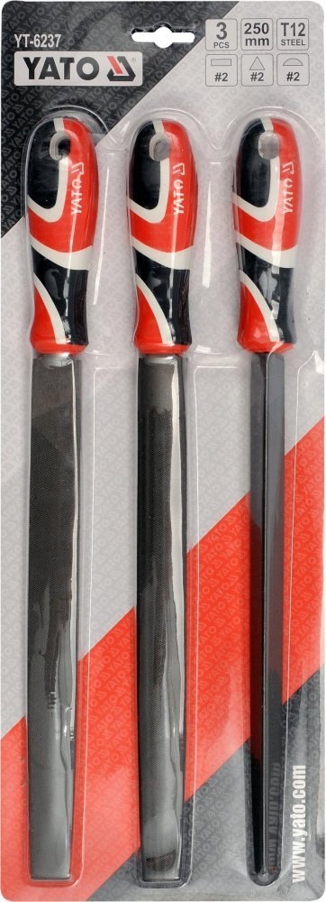 Zestaw pilników do metalu 250mm 3szt Yato YT-6237