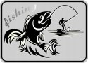 Naklejka na samochód FISHING RYBA chrom UV Avisa