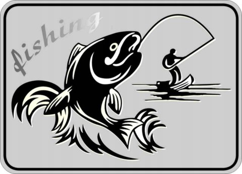 Naklejka na samochód FISHING RYBA chrom UV Avisa