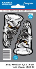 Naklejka na samochód WŚCIEKŁE TŁOKI chrom UV Avisa Naklejka na samochód WŚCIEKŁE TŁOKI chrom UV Avisa