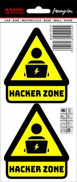 NAKLEJKA NALEPKA HACKER ZONE 2 szt. Avisa
