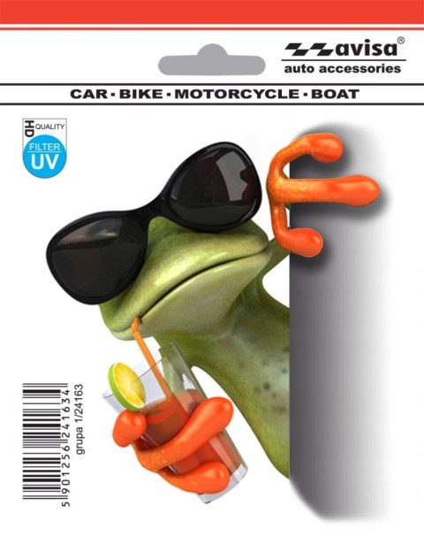 NAKLEJKA ŻABA KERMIT ZE SZKLANKĄ SOK DRINK Avisa