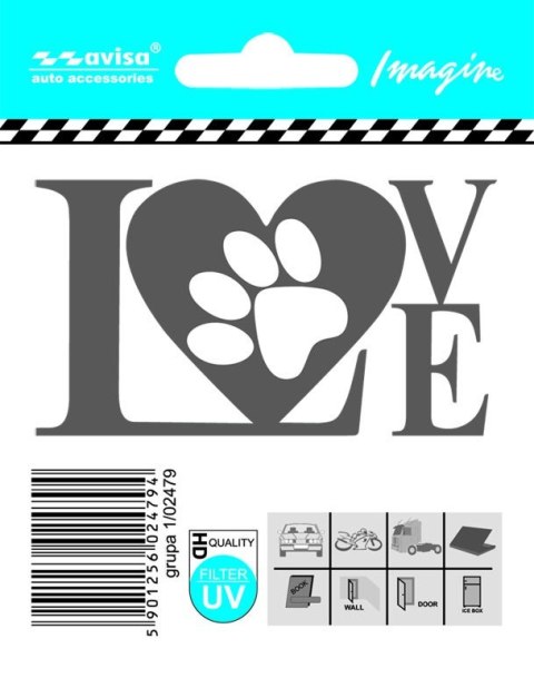 Naklejka na samochód LOVE PAW Avisa