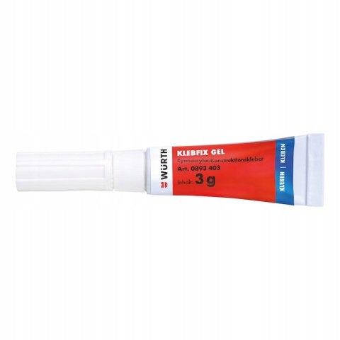 Klej cyjanoakrylowy Wurth Klebfix Gel 3 g Klej cyjanoakrylowy Wurth Klebfix Gel 3 g