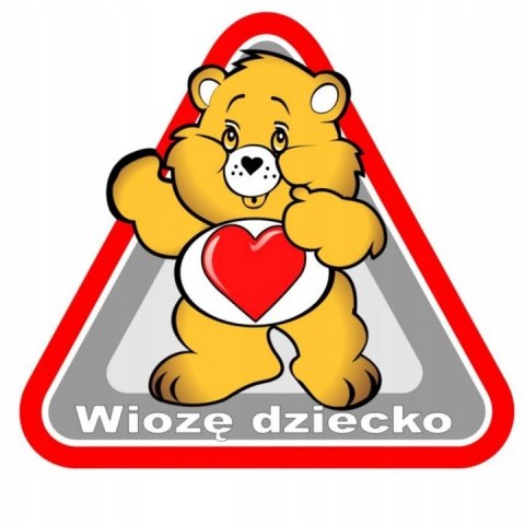 Naklejka Na Samochód "Wiozę Dziecko" Misio AVISA