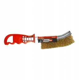 SZCZOTKA DRUCIANA MOSIĘŻNA 250mm UCHWYT PLASTIKOWY