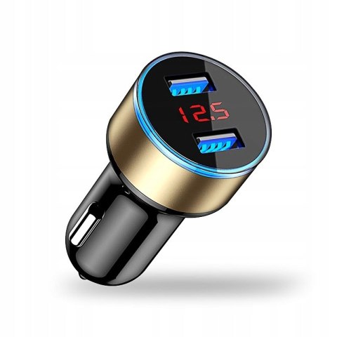 Woltomierz ładowarka 2x USB 2,4A + QC 3.0 wyświet