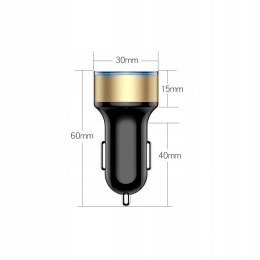 Woltomierz ładowarka 2x USB 2,4A + QC 3.0 wyświet